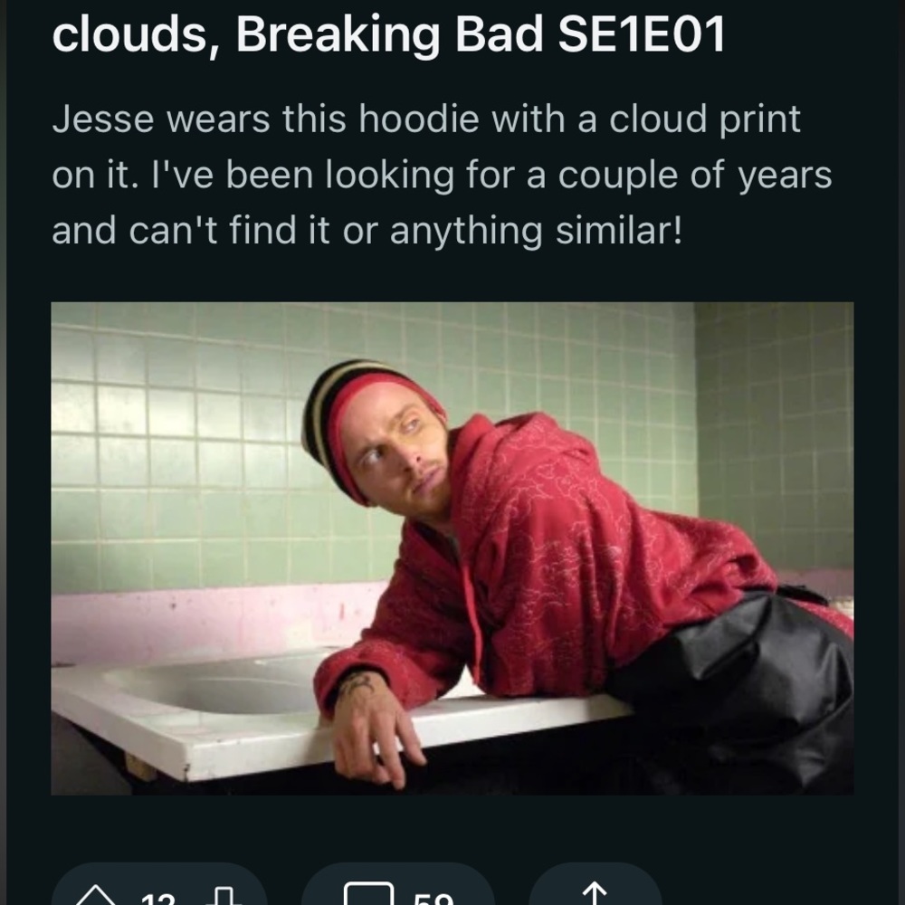 jesse pinkman red cloud hoodie RARE (up for iso)